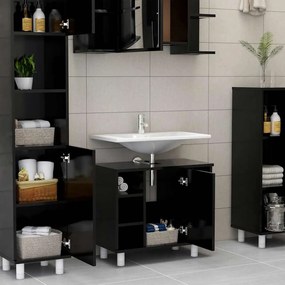 vidaXL Ντουλάπι Νιπτήρα Μαύρο 60 x 32 x 53,5 εκ. Επεξ. Ξύλο