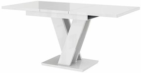 Τραπέζι Goodyear 104, Γυαλιστερό λευκό, 75x80x120cm, Επιμήκυνση, Πλαστικοποιημένη μοριοσανίδα