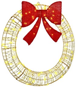 vidaXL Στεφάνι με 80 LED Θερμό λευκό 91 x 91 x 9 εκ PET