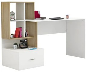 ΓΡΑΦΕΙΟ ΜΕΛΑΜΙΝΗΣ ΜΕ ΒΙΒΛΙΟΘΗΚΗ SYNDYA HM8993.02 ΛΕΥΚΟ SONAMA 149x48x105Y εκ.