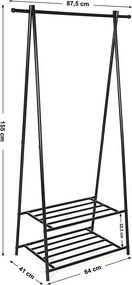 Κρεμάστρα Δαπέδου Με Ράφια (64x41x155) Songmics HSR05BV1