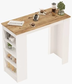 Βοηθητικό τραπέζι μπαρ "VIANA" σε atlantic pine/λευκό χρώμα 120x52x102 100-03630