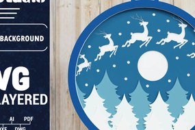 Σετ των 2 Intra απο ξύλο plywood 3mm-4mm πάχος Χριστουγεννιάτικο φόντο με Papercut Δίασταση 1500x1500 cm INTRAFABR-85075012