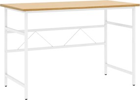 vidaXL Γραφείο Υπολογιστή Λευκό/Ανοιχτ. Δρυς 105x55x72εκ MDF &amp; Μέταλλο