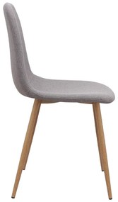 Καρέκλα τραπεζαρίας Iris Megapap ανοιχτό μπεζ ύφασμα - μεταλλικό φυσικό πόδι 43x50x85εκ.