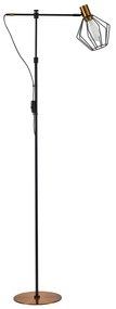 SE21-GM-39-GR1 ADEPT FLOOR LAMP Gold Matt and Black Metal Floor Lamp Black Metal Grid+