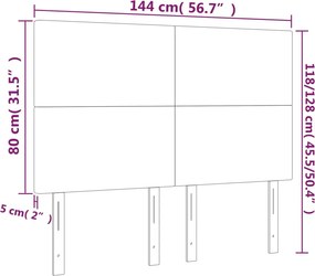 vidaXL Κεφαλάρι Κρεβατιού LED Λευκό 144x5x118/128 εκ