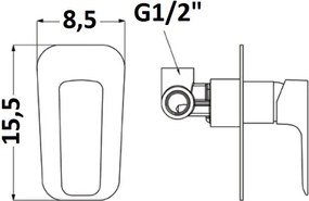 Orabella Step 10173 Chrome - Μικτης εντοιχισμού 1 εξοδου