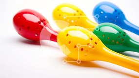 Intra Συλλεκτικό Ξύλινο Παζλ Plywood  4mm - Πολύχρωμα πλαστικά μουσικά όργανα Σε Ξύλινο Κουτί - Διαστάσεις: 10x10 cm – 25 κομμάτια