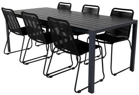 Σετ Τραπέζι και καρέκλες Dallas 3860, Polyξύλο, Μέταλλο, Σχοινί | Epipla1.gr