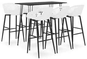 vidaXL Σετ Επίπλων Μπαρ 7 Τεμαχίων Μαύρο / Λευκό