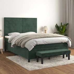 ΚΡΕΒΑΤΙ BOXSPRING ΜΕ ΣΤΡΩΜΑ ΣΚΟΥΡΟ ΠΡΑΣΙΝΟ 140X190ΕΚ. ΒΕΛΟΥΔΙΝΟ 3137902