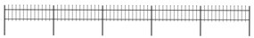 Κάγκελα Περίφραξης με Λόγχες Μαύρα 8,5 x 0,6 μ. από Χάλυβα