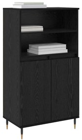 vidaXL Highboard με ράφι Μαύρο 60 x 36 x 110 εκ Επεξεργασμένο ξύλο