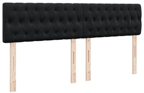 vidaXL Κρεβάτι Boxspring με Στρώμα Μαύρο 180x200 εκ. Βελούδινο
