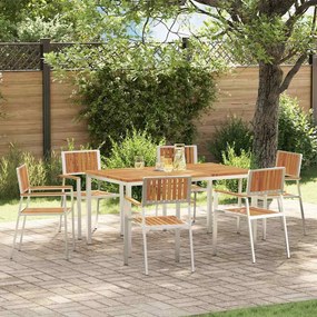 vidaXL Σέτ φαγητού για κήπο 7 pcs Καφέ Μασίφ ξύλο ακακίας