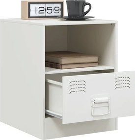 vidaXL Κομοδίνα 2 τεμ. Λευκό 34,5 x 39 x 44 εκ. από Χάλυβα