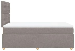 Κρεβάτι Boxspring με Στρώμα Taupe 120x190 εκ. Υφασμάτινο - Μπεζ-Γκρι