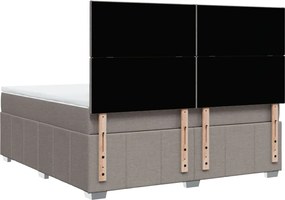 vidaXL Κρεβάτι Boxspring με Στρώμα Taupe 180x200 εκ. Υφασμάτινο