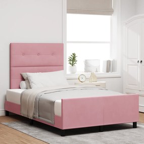vidaXL Κρεβάτι Ροζ 120x190 cm Βελούδο