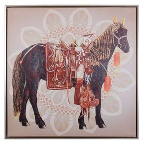 Κάδρο Horse No2 373-220-011 60x3x60cm Red-Black Square Canvas