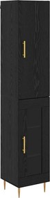 vidaXL Highboard 2 pcs Μαύρη Οξυά Επεξεργασμένο ξύλο
