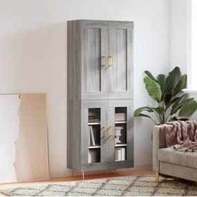 vidaXL Ντουλάπι Γκρι Sonoma 69,5 x 34 x 180 εκ. Επεξεργασμένο Ξύλο