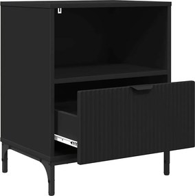vidaXL Κομοδίνο 2 τεμ. Μαύρο 49 x 36 x 61 εκ Επεξεργασμένο ξύλο