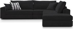 Γωνιακός καναπές Mission Plus-Προσαρμόσιμη-285φ 230β εκ.-Μαύρο