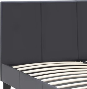 Κρεβάτι Flat Megapap από τεχνόδερμα χρώμα μαύρο ματ 140x190εκ.