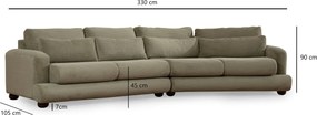 4-Seat Sofa River 4 Seater Right (L2-Xc Right) - Green Green