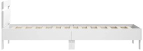 vidaXL Πλαίσιο Κρεβατιού με Κεφαλάρι Λευκό 90x200 εκ. Επεξεργ. Ξύλο