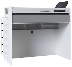 JOKER παιδική κουκέτα ΛΕΥΚΟ / ΓΚΡΙ για στρώμα 100 X 200 με μεταλλική σκάλα