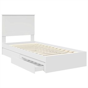 vidaXL Κρεβάτι Αποθήκης Λευκό 75 x 190 cm Επεξεργασμένο ξύλο
