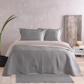 Κουβερλί King Size (Σετ 240x250) 2 Όψεων Rythmos Allure Grey - Beige