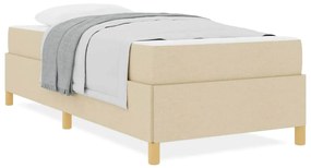 vidaXL Σκελετός Κρεβατιού με στρώμα Κρεμ 80 x 200 cm ύφασμα