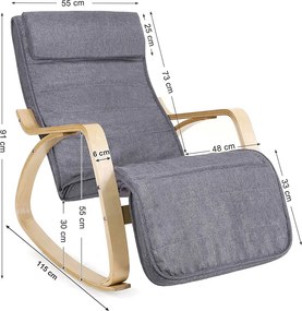 Κουνιστή Πολυθρόνα Relax (55x115x91) Songmics LYY11G