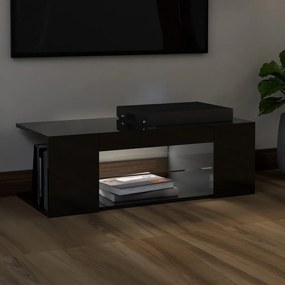 vidaXL Έπιπλο Τηλεόρασης με LED Γυαλιστερό Μαύρο 90x39x30 εκ.