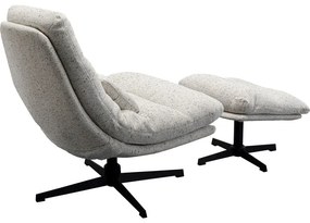 Swivel Armchair + Stool Columbia - Γκρι