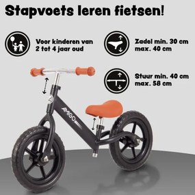 Hopper Loopfiets 12 Inch Junior Matte black