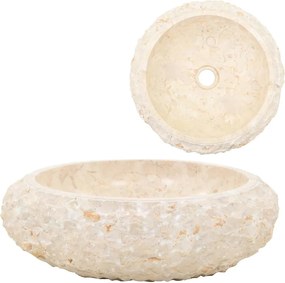 vidaXL Νιπτήρας Κρεμ 40 x 12 εκ. Μαρμάρινος