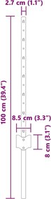 vidaXL Στύλος Περιφράξεων 11 pcs Γκρι 60 cm Ατσάλι