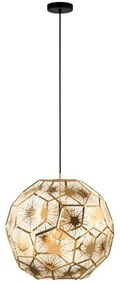 Φωτιστικό Οροφής 39756 Skoura E27/1 Ø500 Black-Brass Eglo Metal, Glass