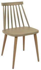Καρέκλα Μεταλλική LAVIDA Φυσικό, PP Tortora 43x48x77cm (Σετ 4 ΤΕΜ)