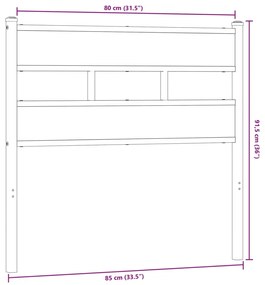 vidaXL Κεφαλάρι Καπνιστή Δρυς 80 εκ. Σιδερένιο/Επεξεργασμένο Ξύλο