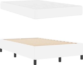 vidaXL Σκελετός Κρεβατιού με στρώμα Λευκό 120 x 190 cm ύφασμα