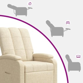 vidaXL Αναπαυτική Καρέκλα Κρεμ Ύφασμα