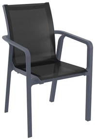 SIESTA PACIFIC ΠΟΛΥΘΡΟΝΑ DARK GREY/BLACK ΠΟΛ/ΝΙΟΥ 57X62X44/90εκ.20.0076