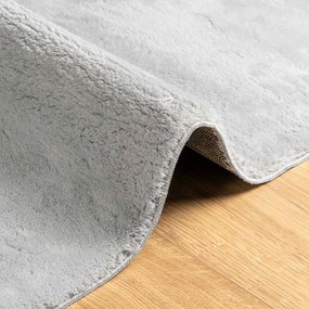vidaXL Χαλί HUARTE Γκρι 80 x 750 cm 100% Πολυεστέρας Επίπεδος