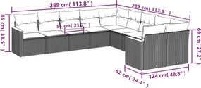 vidaXL Patio Sofa Set 10-θέσια Μικτό μπεζ